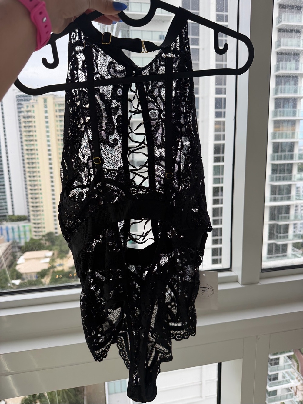 Black Lace One-Piece Lingerie - Elegant Women